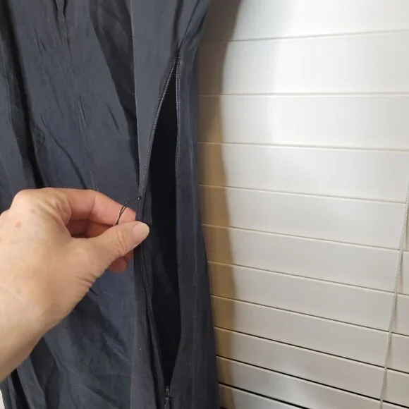 Boden Womens Black Silk Blend Midi Dress 6 Coquette Old Money Office Siren - Picture 4 of 8